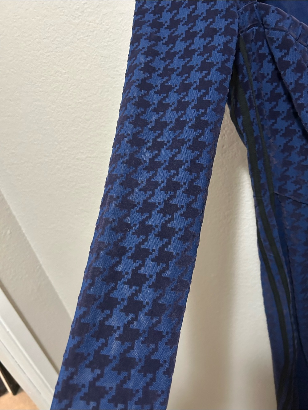 Adidas x Ivy Park Houndstooth Mesh Catsuit Blue Small Beyoncé Bodysuit - Picture 3 of 10